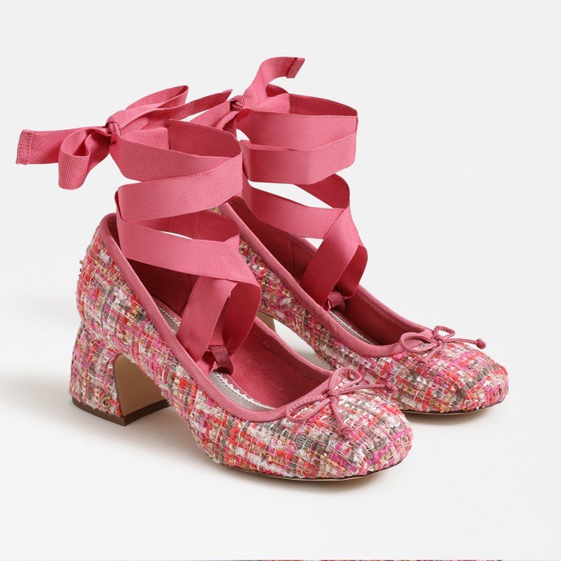 Della Wrap Up Block Heel Ballet