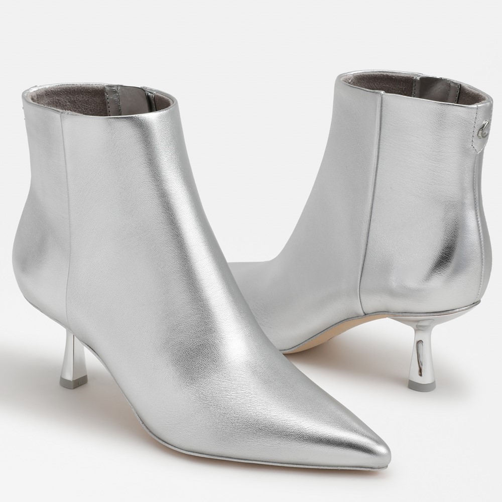 White kitten heel outlet bootie