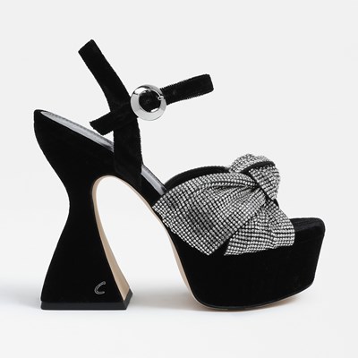 Black and clearance white platform heels